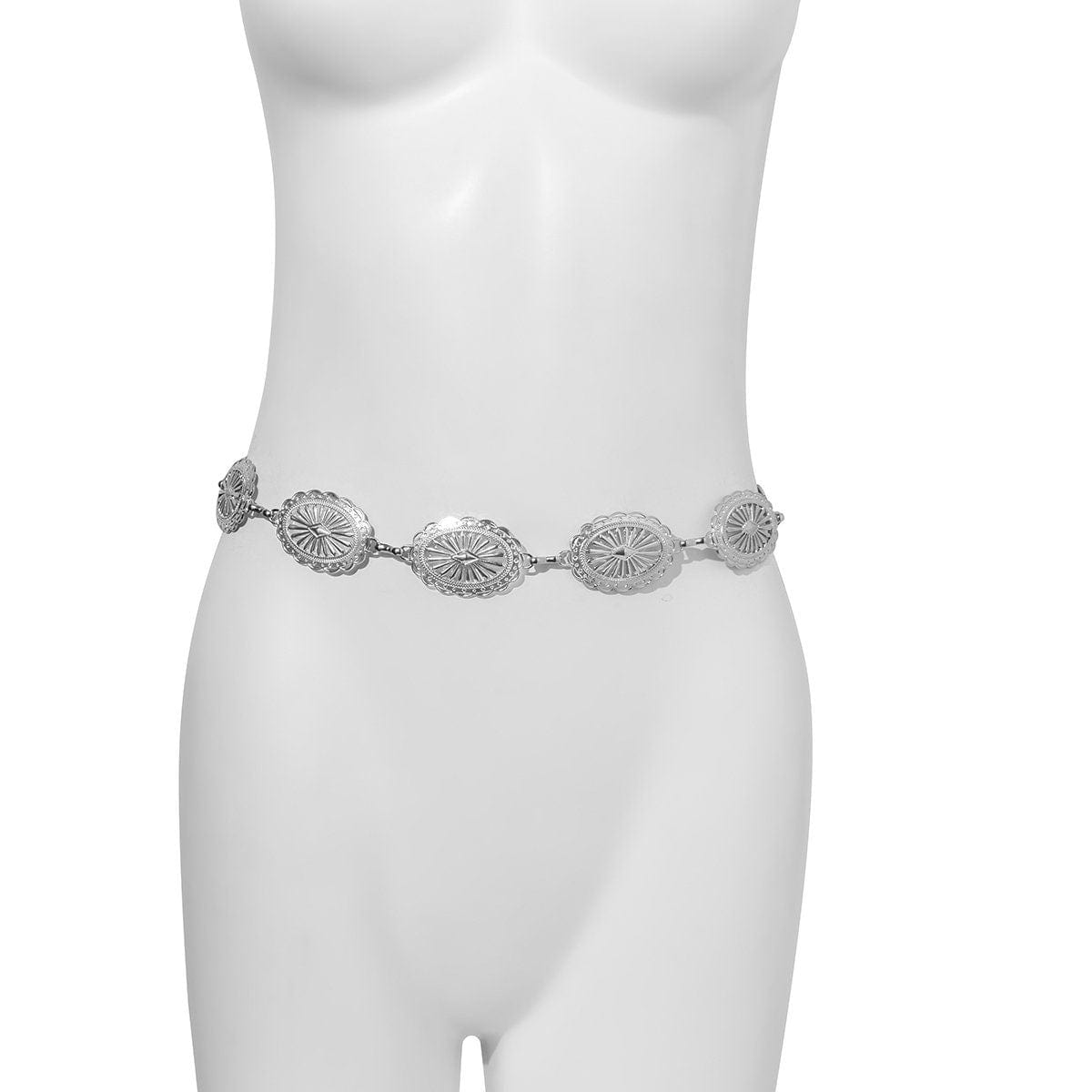 Antique Embossed Round Disk Waist Chain
